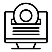 Disc software icon outline vector. Build process vector