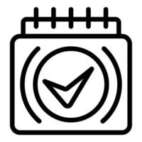 vector de contorno de icono de calendario aprobado. financiar credito