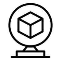 3d cube icon outline vector. Printer industry vector