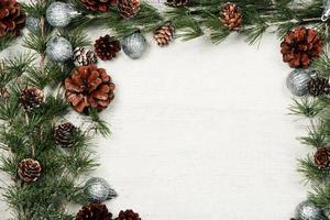 New Year or New Year's Eve background with fir branch with cones. The year 2023 is coming. photo