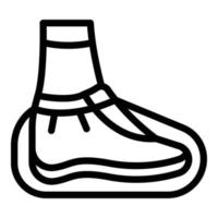 vector de contorno de icono de prevención de zapatos. equipo de pie
