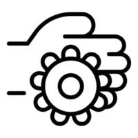 Gear social care icon outline vector. Worker help vector