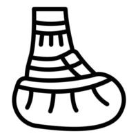 vector de contorno de icono de zapato de cubierta de niño. cubrecalzado de seguridad