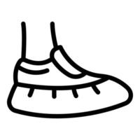 vector de contorno del icono del zapato de la cubierta del médico. traje de pie