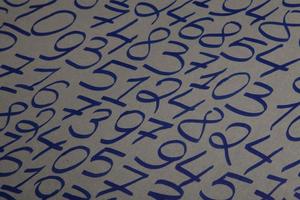 Colorful wooden numbers background. Numbers texture abstraction. Global economy crisis concept. Finance data pattern. photo