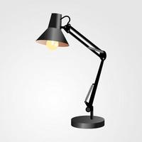 Black table lamp isolated on white background. - Vector. vector