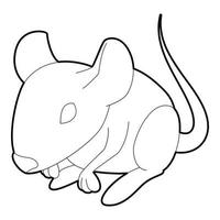 Rat icon, outline style vector