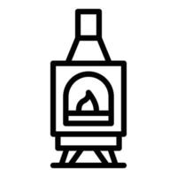 vector de contorno de icono de horno de chimenea. quema de gas