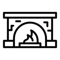 Stove furnace icon outline vector. Gas burning vector