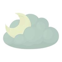 Night icon, cartoon style vector