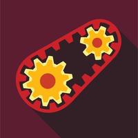 Belt and gear icon, flat style vector