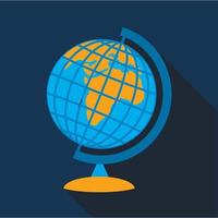 Globe icon, flat style vector