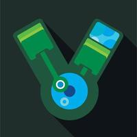 Industry robot icon, flat style vector