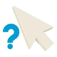 Question pointer icon, cartoon style vector