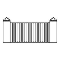 Stone fence icon, outline style vector