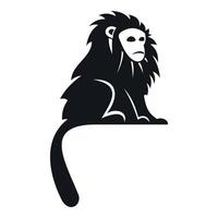 Hairy monkey icon, simple style vector