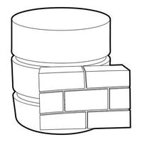 Not available database icon, outline style vector