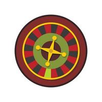 Casino gambling roulette icon, flat style vector