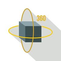 Virtual cube, icon, flat style vector