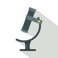 Medical microscope icon, flat style vector