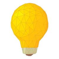 Light bulb with triangles icon, cartoon style vector