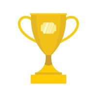 Gold winner cup icon, flat style vector