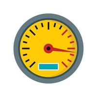 Yellow speedometer icon, flat style vector