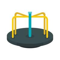 Merry go round icon, flat style vector