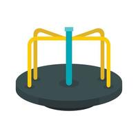 Merry go round icon, flat style vector