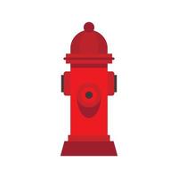 Red fire hydrant icon, flat style vector