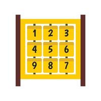 Yellow cubes with numbers on playground icon vector