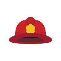 Red fireman helmet icon, flat style vector