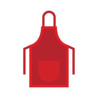 Red apron icon, flat style vector