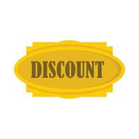 Discount label icon, flat style vector