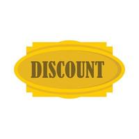 Discount label icon, flat style vector