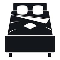 Bed icon, simple style vector