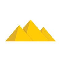 icono de pirámide, estilo plano vector