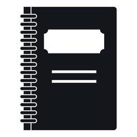 Closed spiral notebook icon, simple style vector