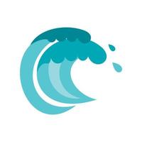 Tenth wave icon, cartoon style vector