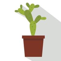 icono de opuntia verde, tipo plano vector