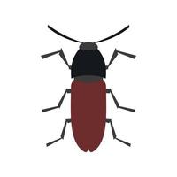 Brown bug icon, flat style vector