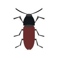 Brown bug icon, flat style vector