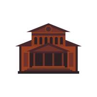 Theater building icon, flat style vector