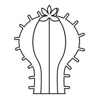 Cactus with flower icon, outline style vector