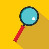 Magnifying glass icon, flat style vector