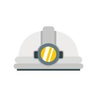 Helmet with light icon, flat style vector