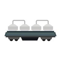 Rail wagon for cement icon, flat style vector