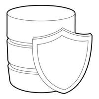 Safe database icon, outline style vector