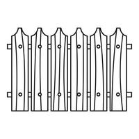 Wooden fence icon, outline style vector