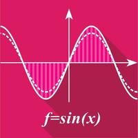 Algebra graph icon, flat style vector